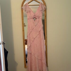 Lulu's Blush Pink Ruffled Maxi Dress
